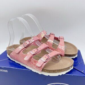 Birkenstock Florida Sandals Vegan Shiny Snake Rose Birko- Flor EU 36 US 5- 5.5